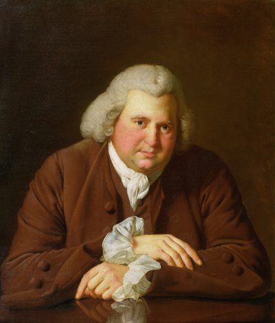 Portret van Dr. Erasmus Darwin (1731-1802) wetenschapper, uitvinder en dichter, grootvader van Charles Darwin, ca. 1770 door Joseph Wright of Derby